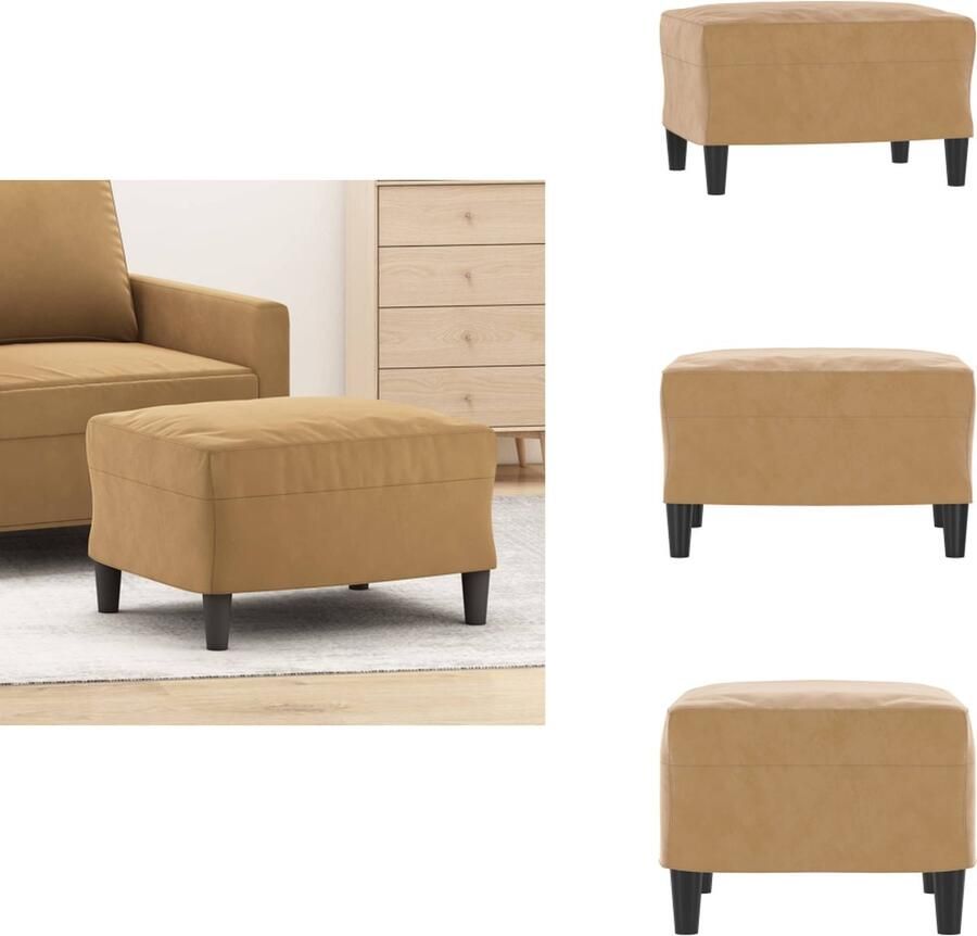 VidaXL Voetenbank Voetenbanken Voetenbankje Voetensteun Voetenbank 60x50x41 cm fluweel bruin