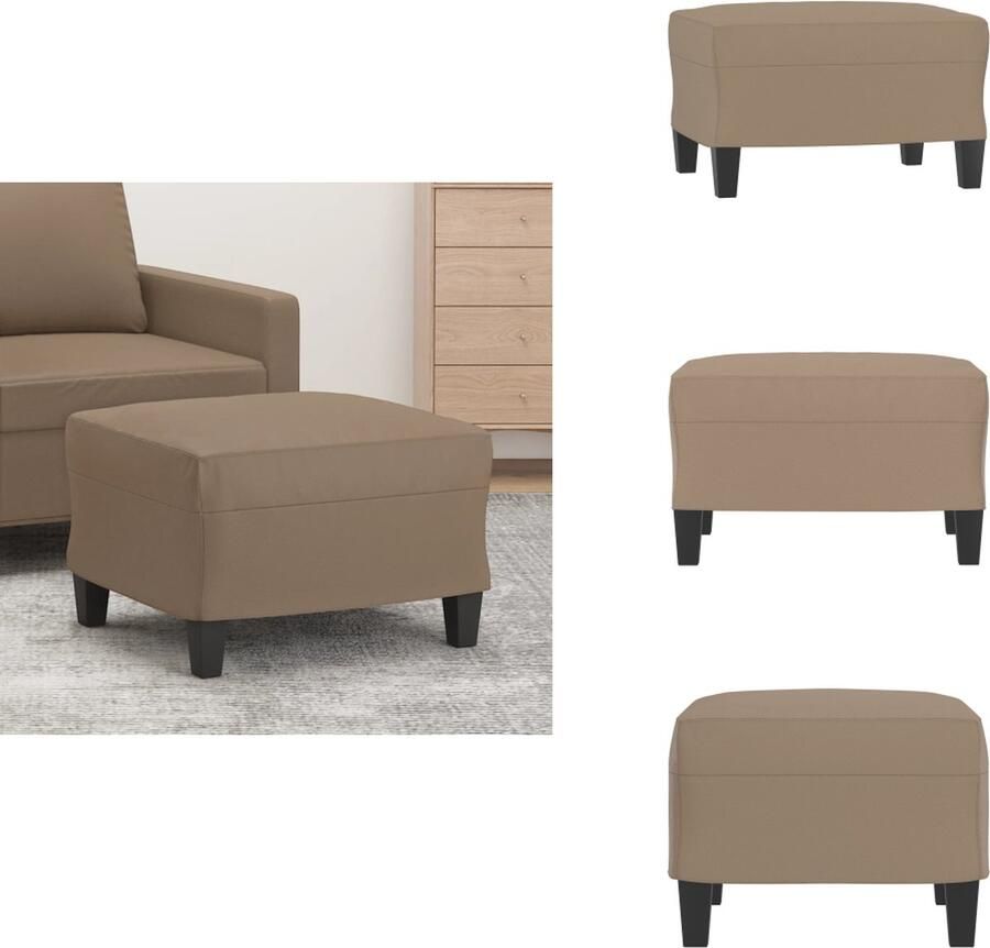 VidaXL Voetenbank Voetenbanken Voetenbankje Voetensteun Voetenbank 60x50x41 cm kunstleer cappuccino