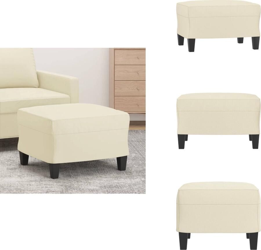 VidaXL Voetenbank Voetenbanken Voetenbankje Voetensteun Voetenbank 60x50x41 cm kunstleer crèmekleurig