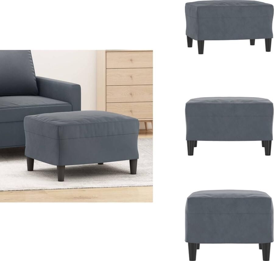 VidaXL Voetenbank Voetenbanken Voetenbankje Voetensteun Voetenbank 60x50x41 cm kunstleer donkergrijs