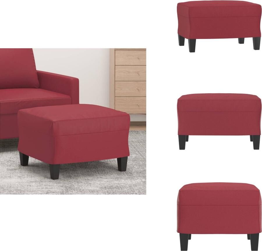 VidaXL Voetenbank Voetenbanken Voetenbankje Voetensteun Voetenbank 60x50x41 cm kunstleer wijnrood