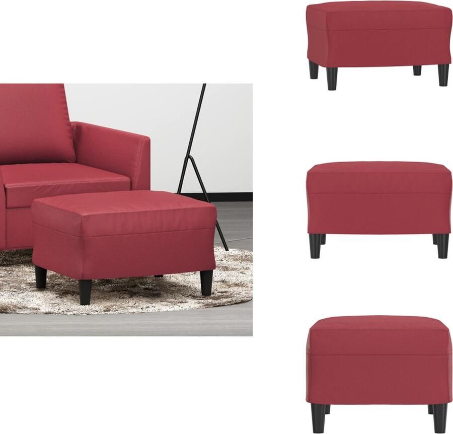 VidaXL Voetenbank Voetenbanken Voetenbankje Voetensteun Voetenbank 60x50x41 cm kunstleer wijnrood