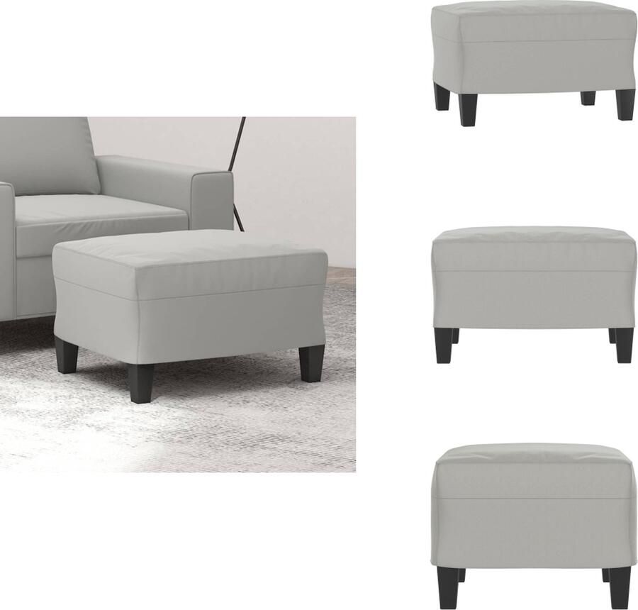 VidaXL Voetenbank Voetenbanken Voetenbankje Voetensteun Voetenbank 60x50x41 cm microvezelstof lichtgrijs