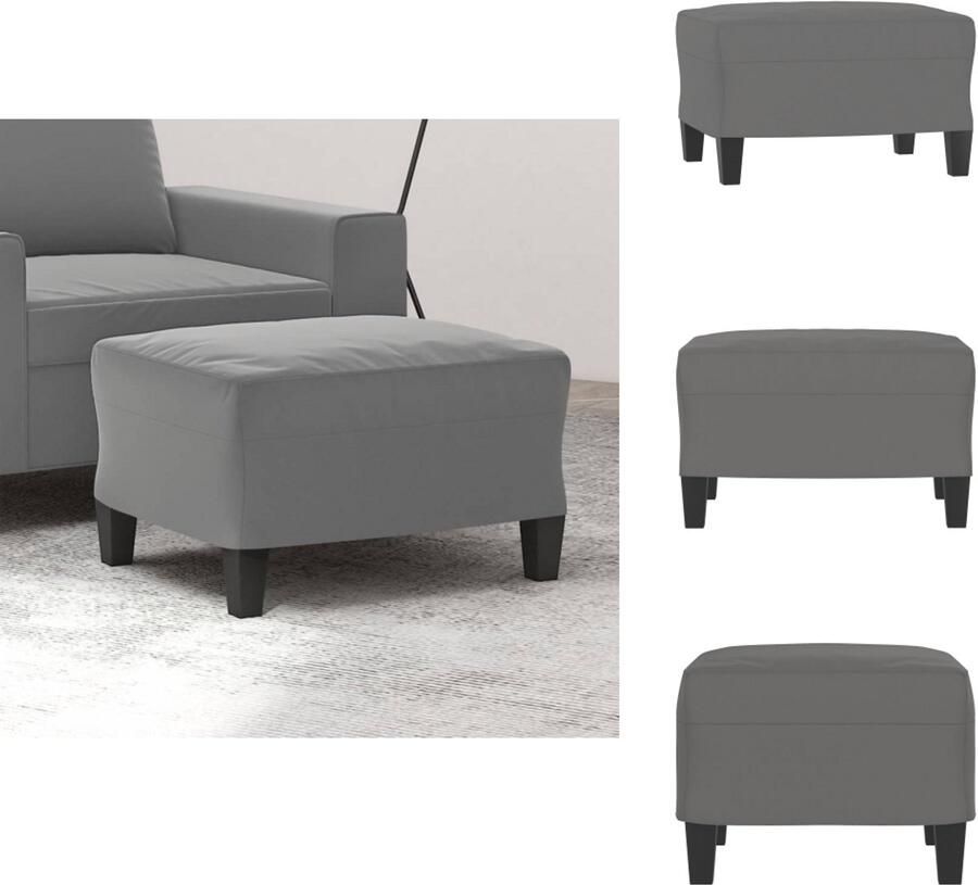 VidaXL Voetenbank Voetenbanken Voetenbankje Voetensteun Voetenbank 60x50x41 cm microvezelstof donkergrijs