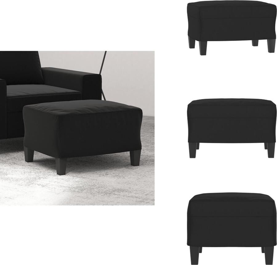 VidaXL Voetenbank Voetenbanken Voetenbankje Voetensteun Voetenbank 60x50x41 cm microvezelstof zwart