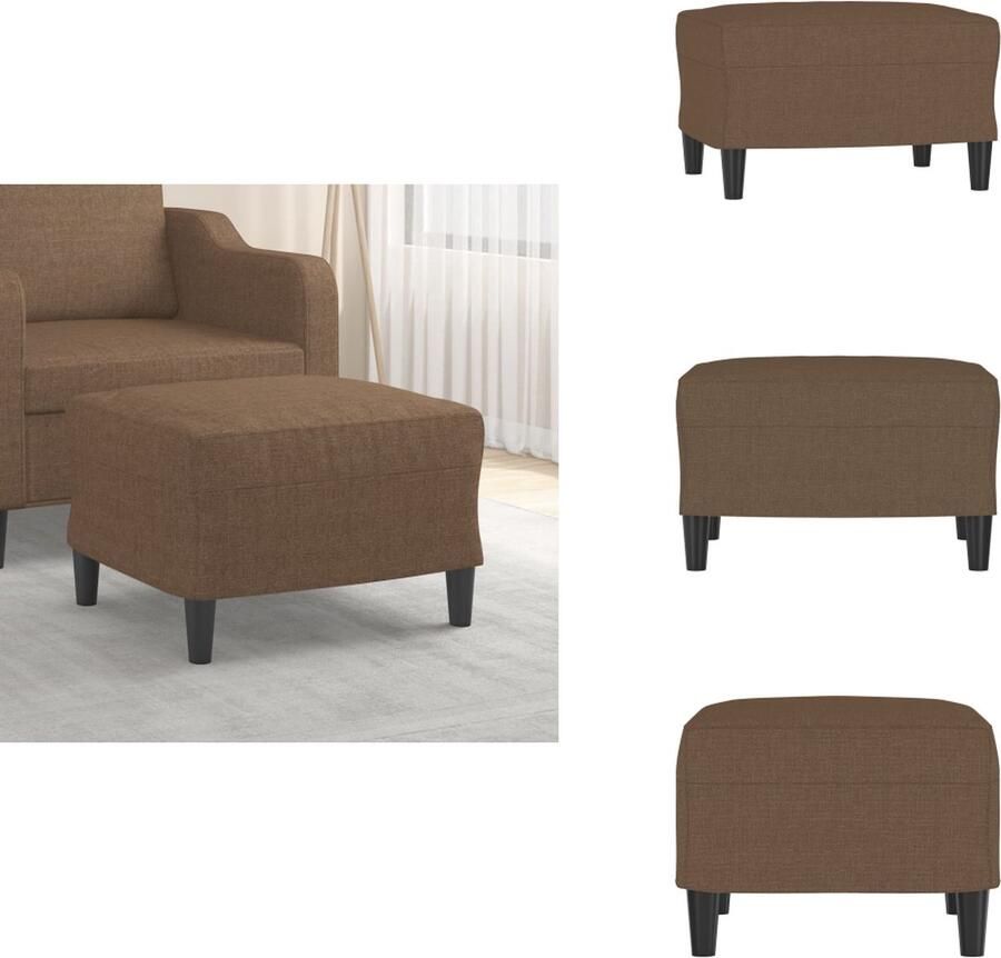 VidaXL Voetenbank Voetenbanken Voetenbankje Voetensteun Voetenbank 60x50x41 cm stof bruin