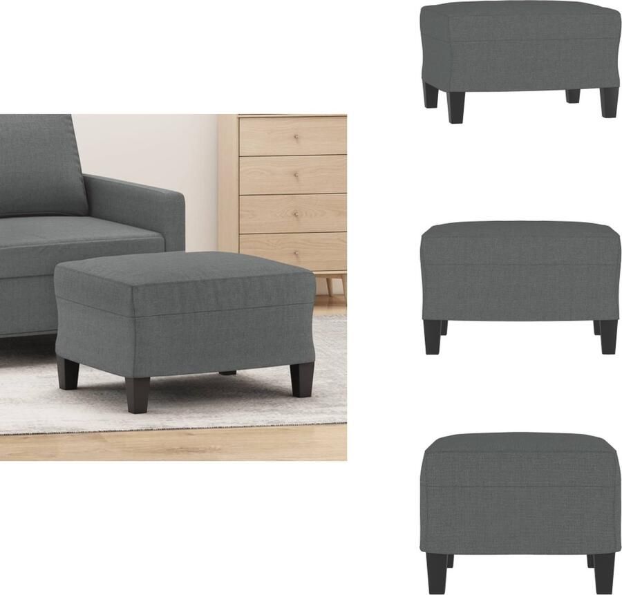 VidaXL Voetenbank Bank en Fauteuil Accessoire 60 x 50 x 41 cm Duurzaam donkergrijs design Voetenbankje