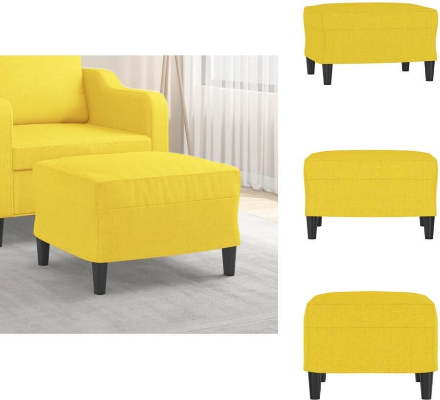 VidaXL Voetenbank Voetenbanken Voetenbankje Voetensteun Voetenbank 60x50x41 cm stof geel