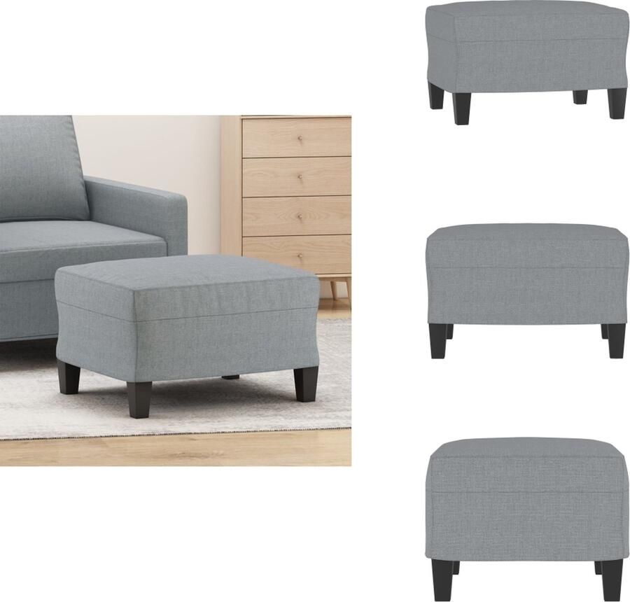 VidaXL Voetenbank Voetenbanken Voetenbankje Voetensteun Voetenbank 60x50x41 cm stof lichtgrijs