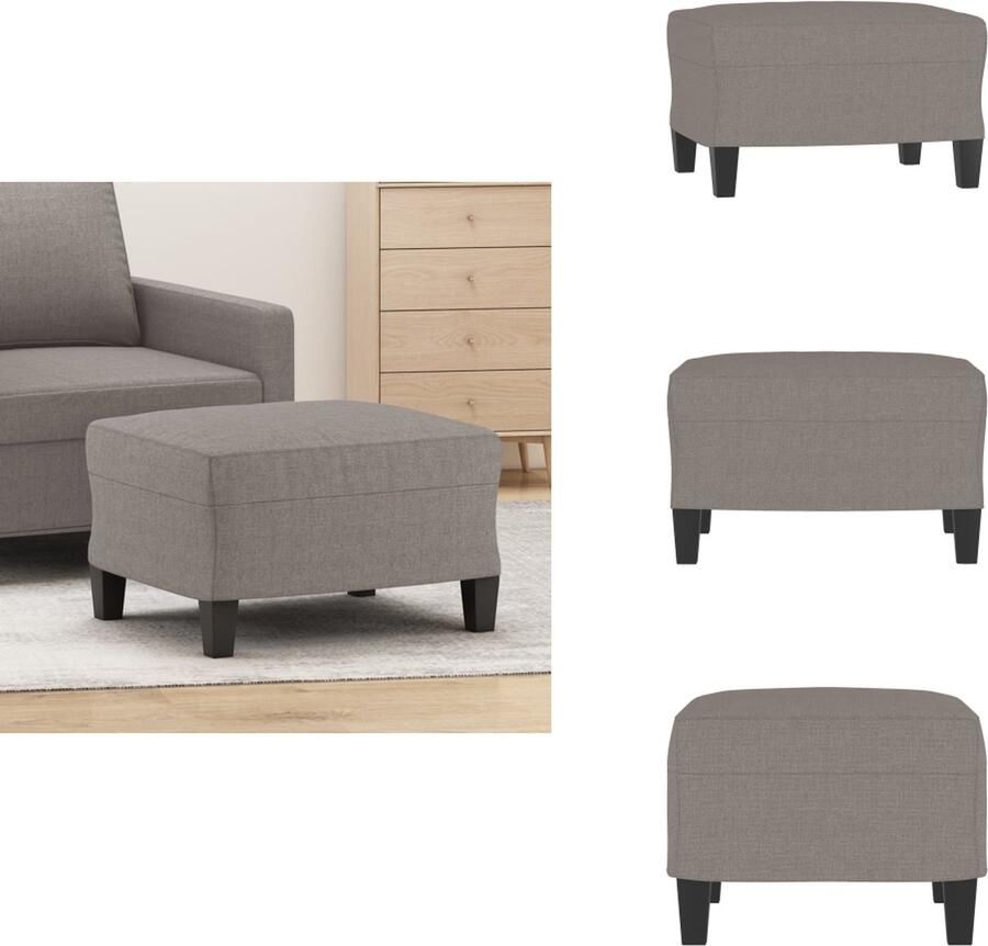 VidaXL Voetenbank Voetenbanken Voetenbankje Voetensteun Voetenbank 60x50x41 cm stof taupe