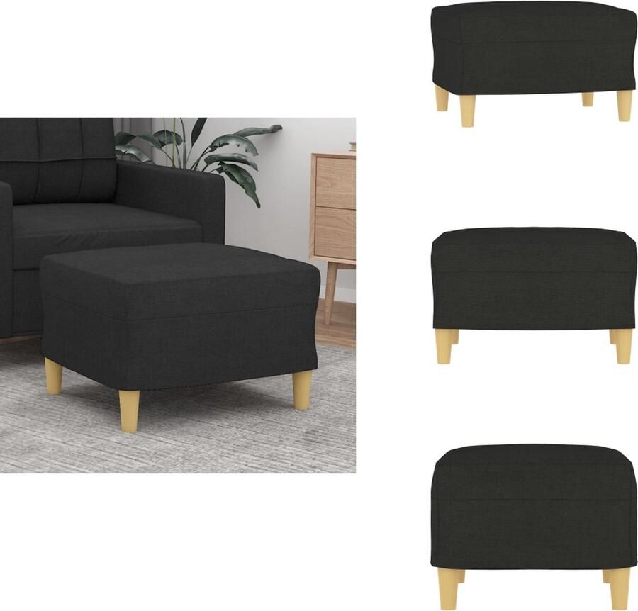 VidaXL Voetenbank Voetenbanken Voetenbankje Voetensteun Voetenbank 60x50x41 cm stof zwart