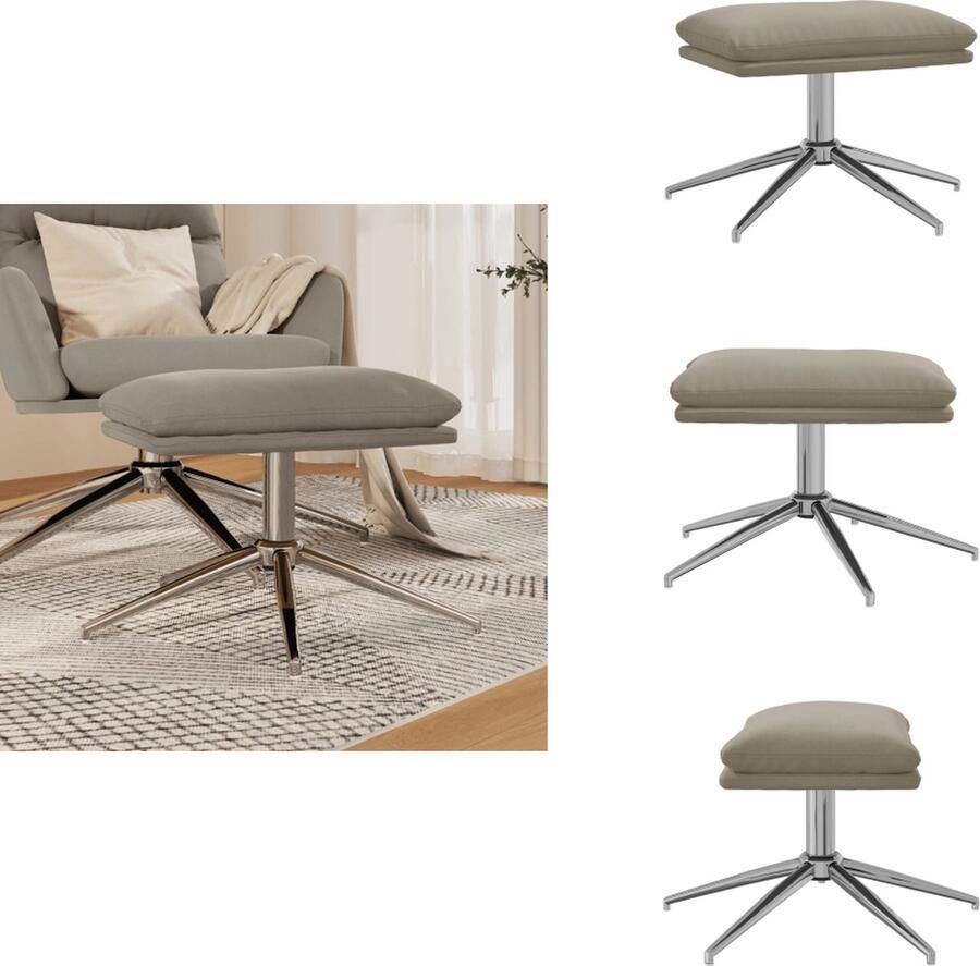 VidaXL Voetenbank Voetenbanken Voetenbankje Voetensteun Voetenbank 60x60x35 cm microvezelstof lichtgrijs