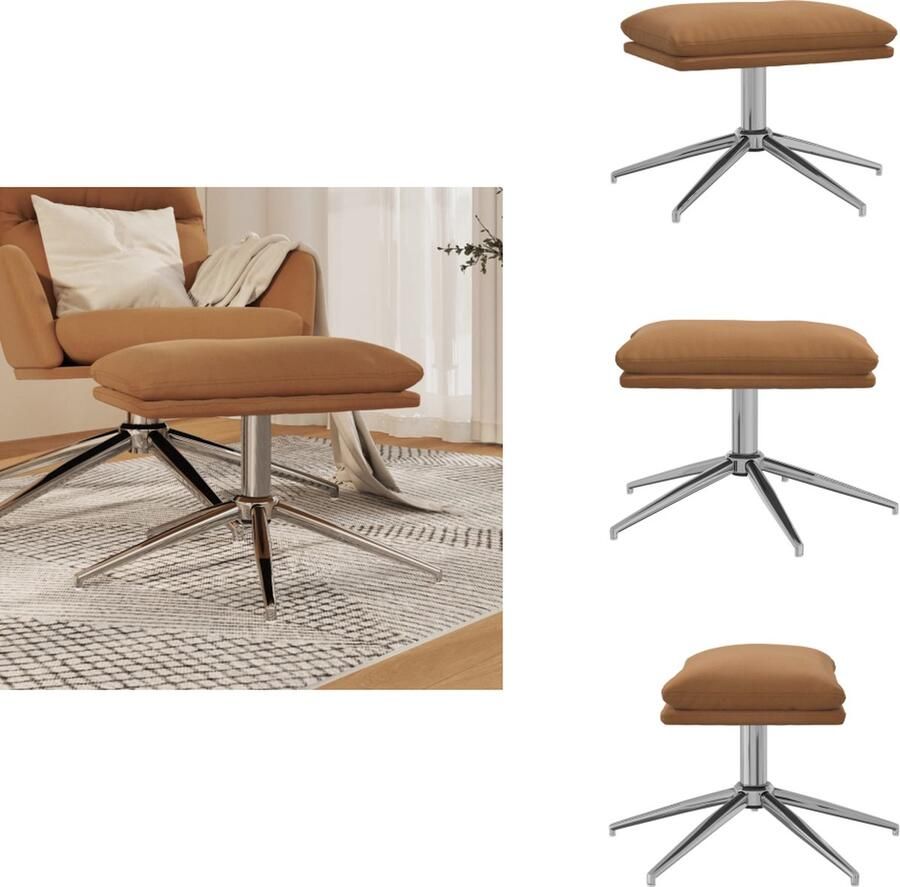 VidaXL Voetenbank Voetenbanken Voetenbankje Voetensteun Voetenbank 60x60x35 cm microvezelstof taupe