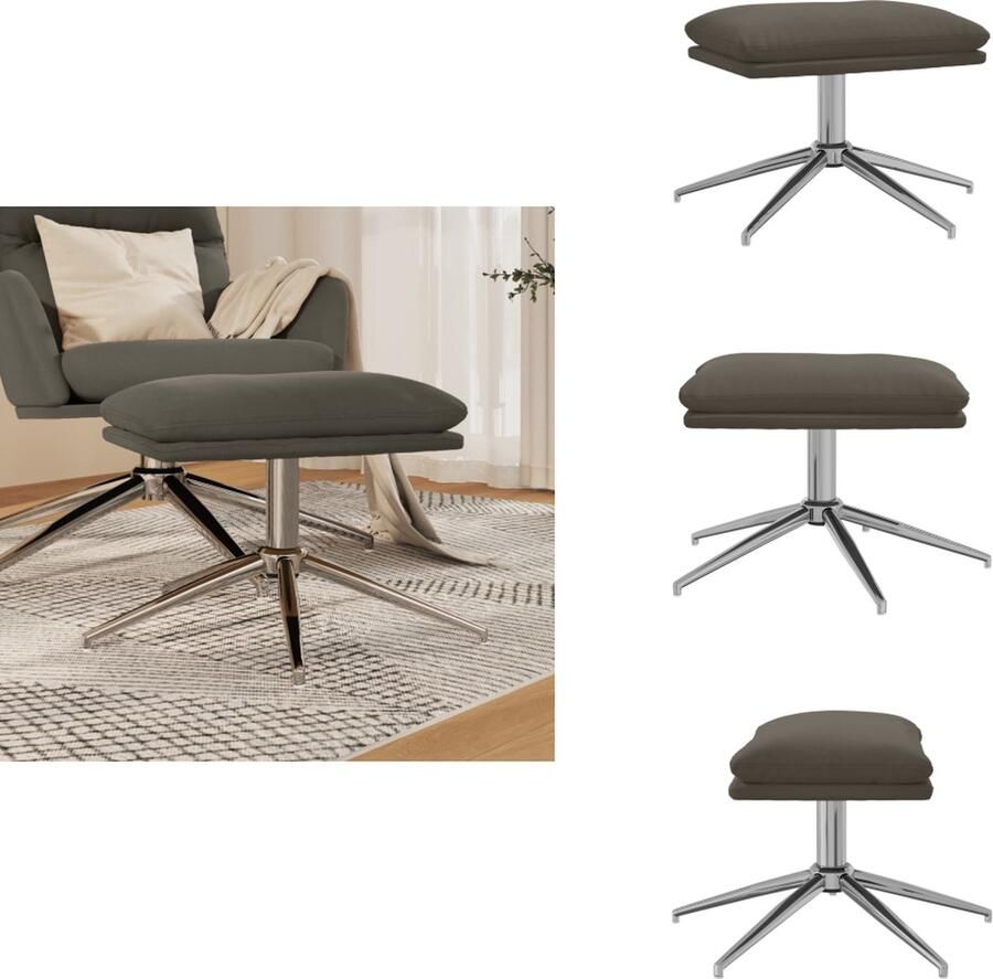 VidaXL Voetenbank Voetenbanken Voetenbankje Voetensteun Voetenbank 60x60x35 cm microvezelstof donkergrijs