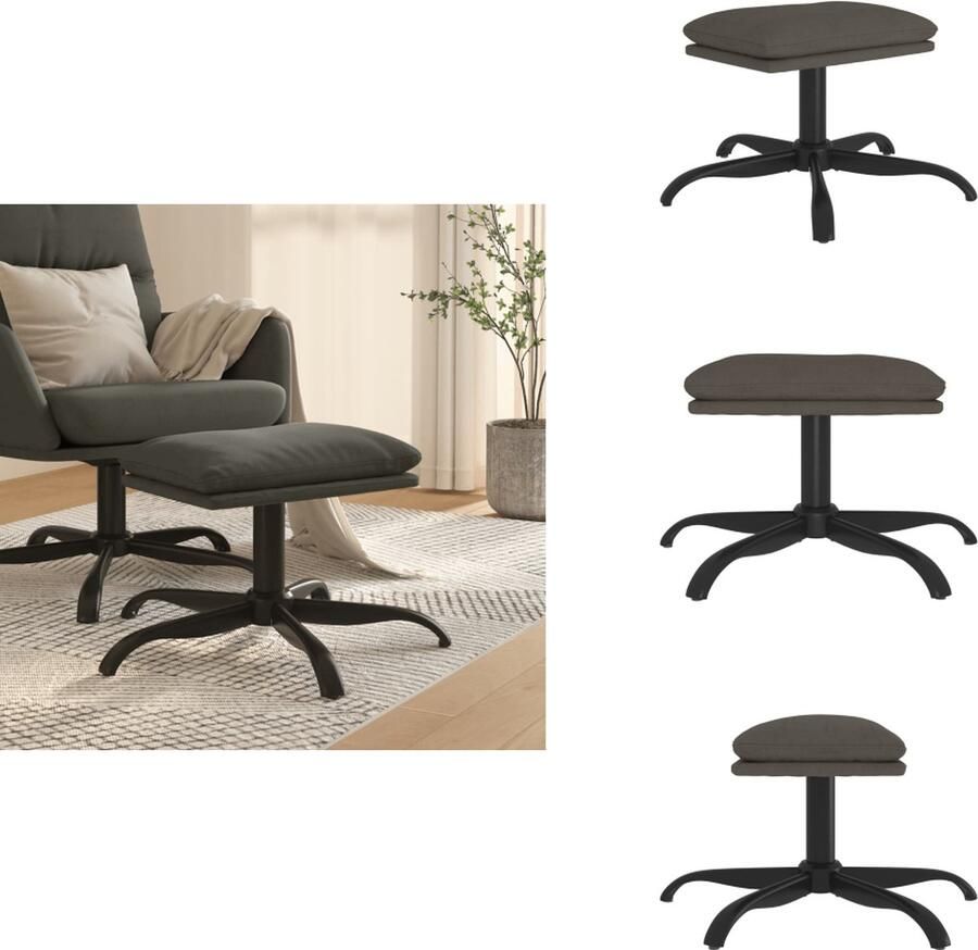 VidaXL Voetenbank Voetenbanken Voetenbankje Voetensteun Voetenbank 60x60x36 cm fluweel donkergrijs