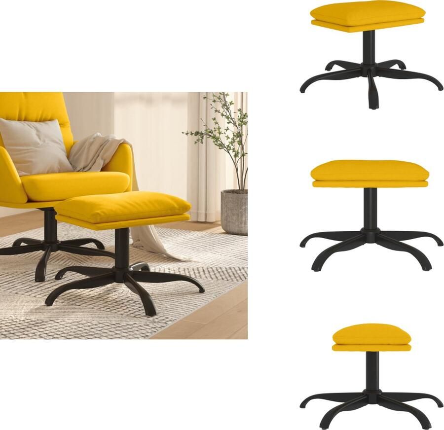 VidaXL Voetenbank Voetenbanken Voetenbankje Voetensteun Voetenbank 60x60x36 cm fluweel mosterdgeel