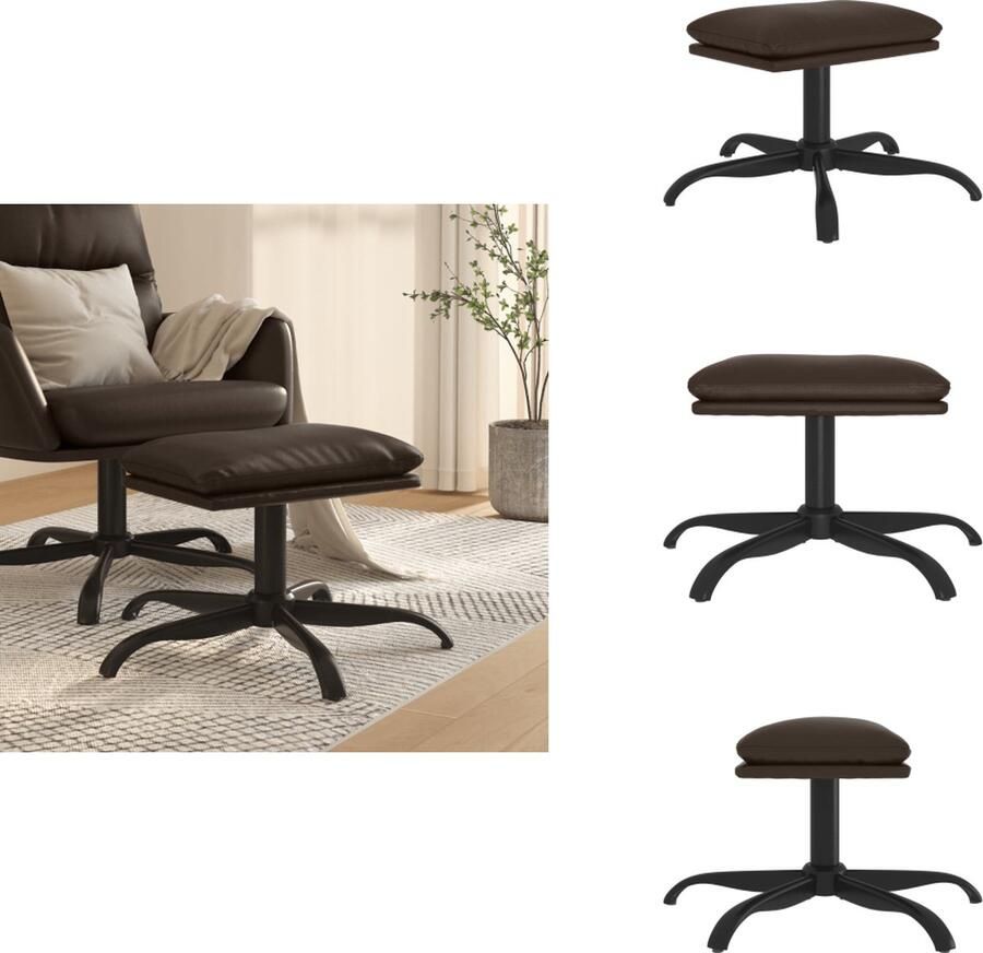 VidaXL Voetenbank Voetenbanken Voetenbankje Voetensteun Voetenbank 60x60x36 cm kunstleer bruin