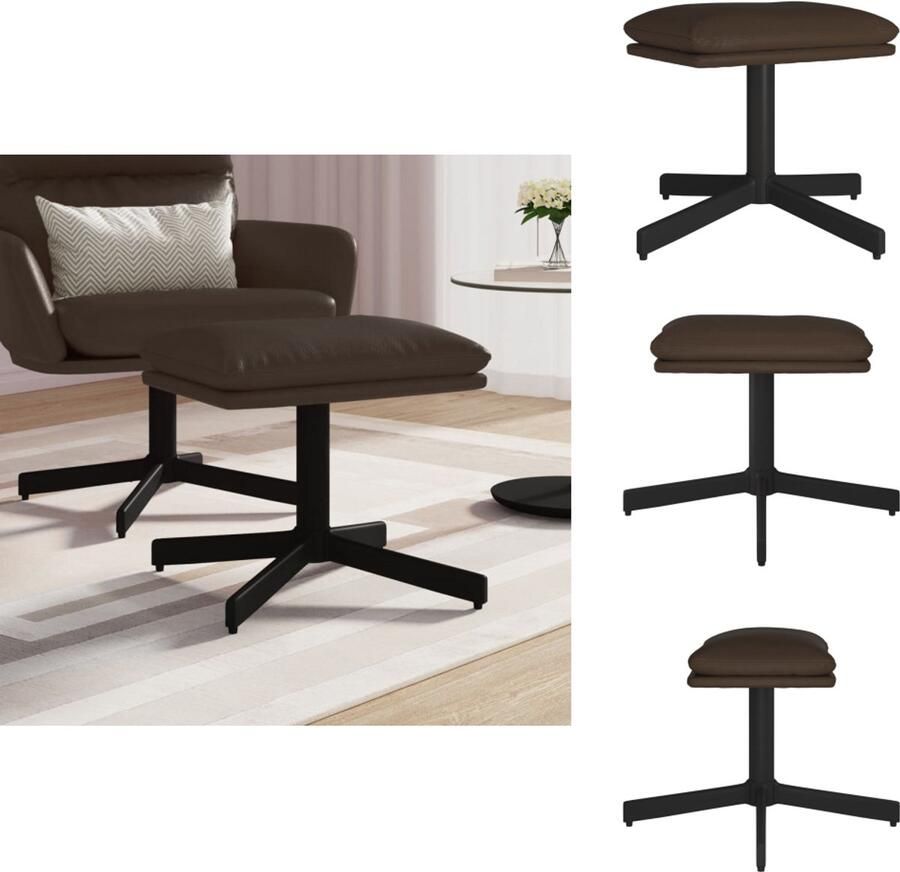 VidaXL Voetenbank Voetenbanken Voetenbankje Voetensteun Voetenbank 60x60x36 cm kunstleer bruin - Foto 2