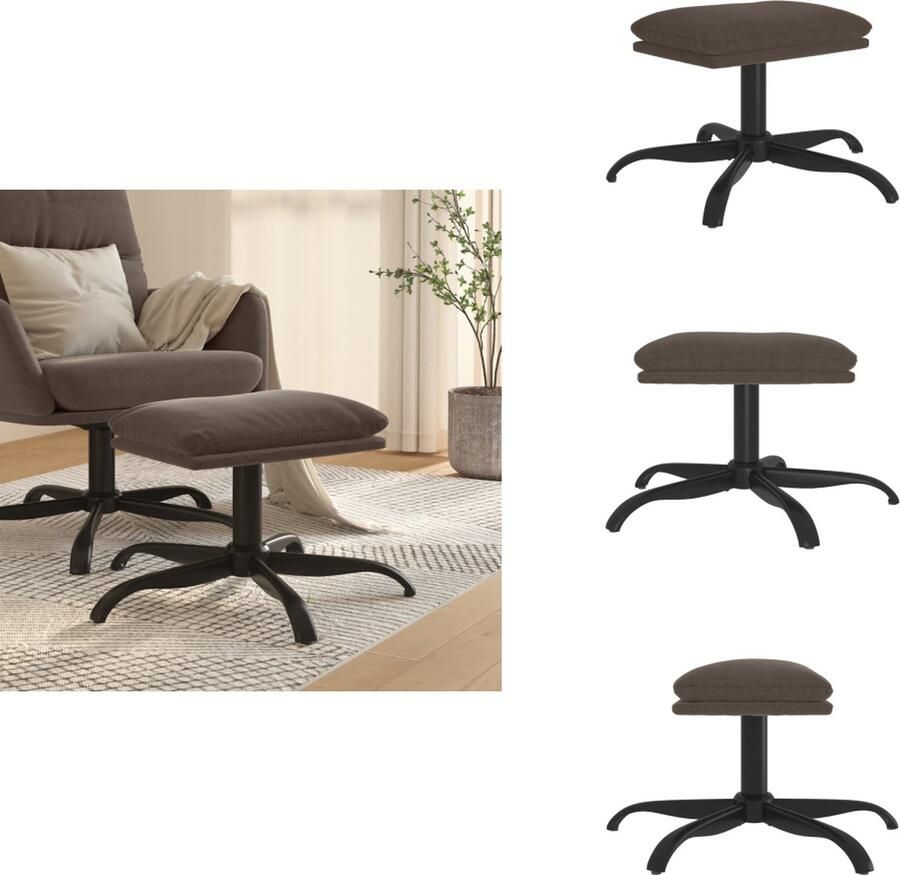 VidaXL Voetenbank Voetenbanken Voetenbankje Voetensteun Voetenbank 60x60x36 cm microvezelstof donkergrijs