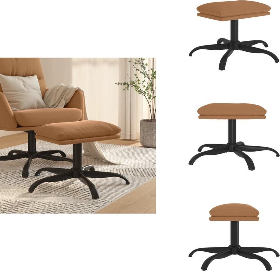 VidaXL Voetenbank Voetenbanken Voetenbankje Voetensteun Voetenbank 60x60x36 cm microvezelstof taupe