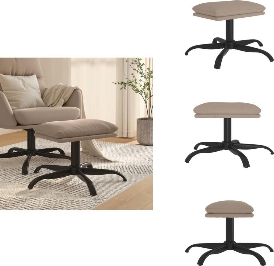 VidaXL Voetenbank Voetenbanken Voetenbankje Voetensteun Voetenbank 60x60x36 cm microvezelstof lichtgrijs