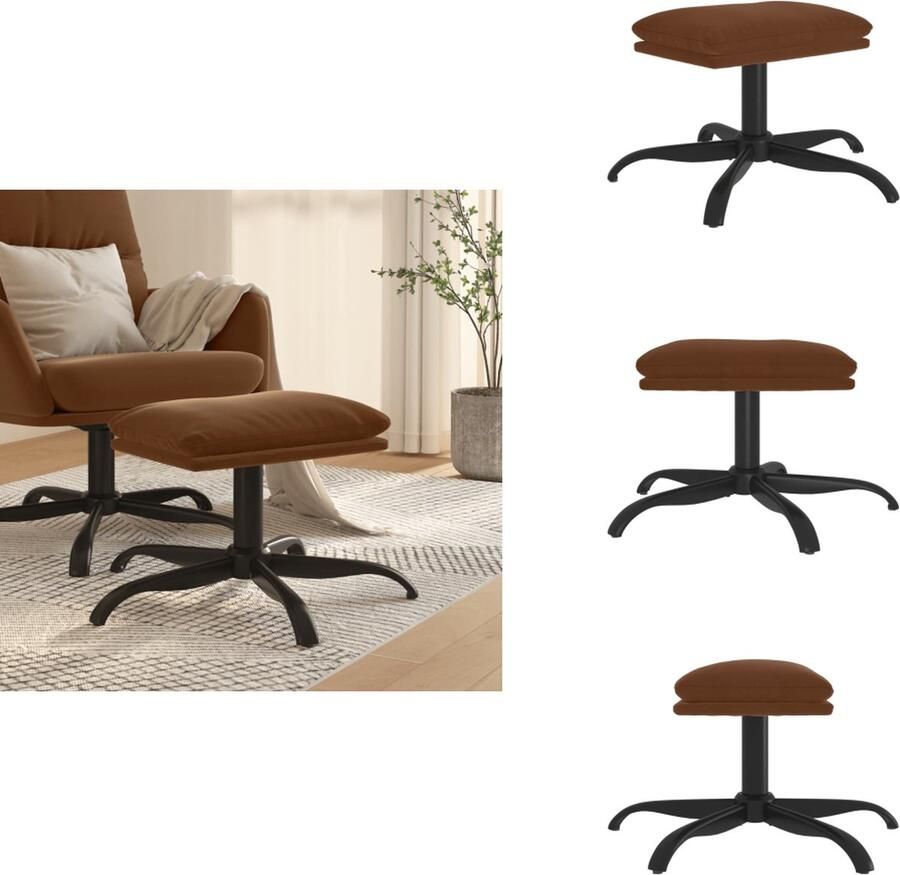 VidaXL Voetenbank Voetenbanken Voetenbankje Voetensteun Voetenbank 60x60x36 cm microvezelstof bruin