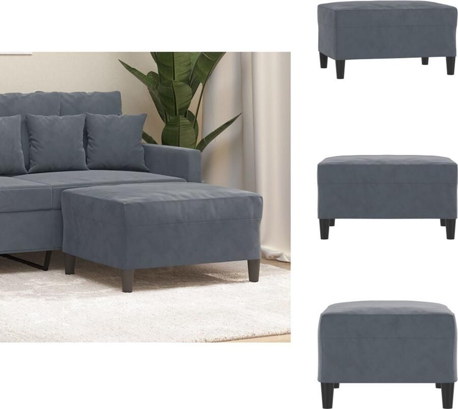 VidaXL Voetenbank Voetenbanken Voetenbankje Voetensteun Voetenbank 70x55x41 cm fluweel donkergrijs