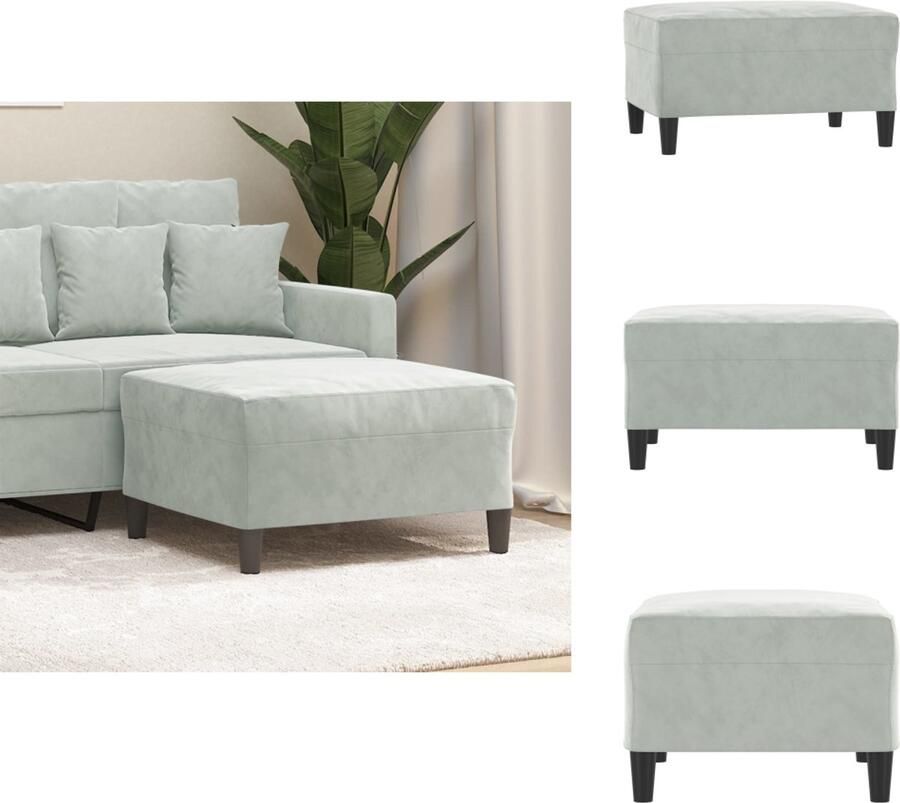 VidaXL Voetenbank Voetenbanken Voetenbankje Voetensteun Voetenbank 70x55x41 cm fluweel lichtgrijs