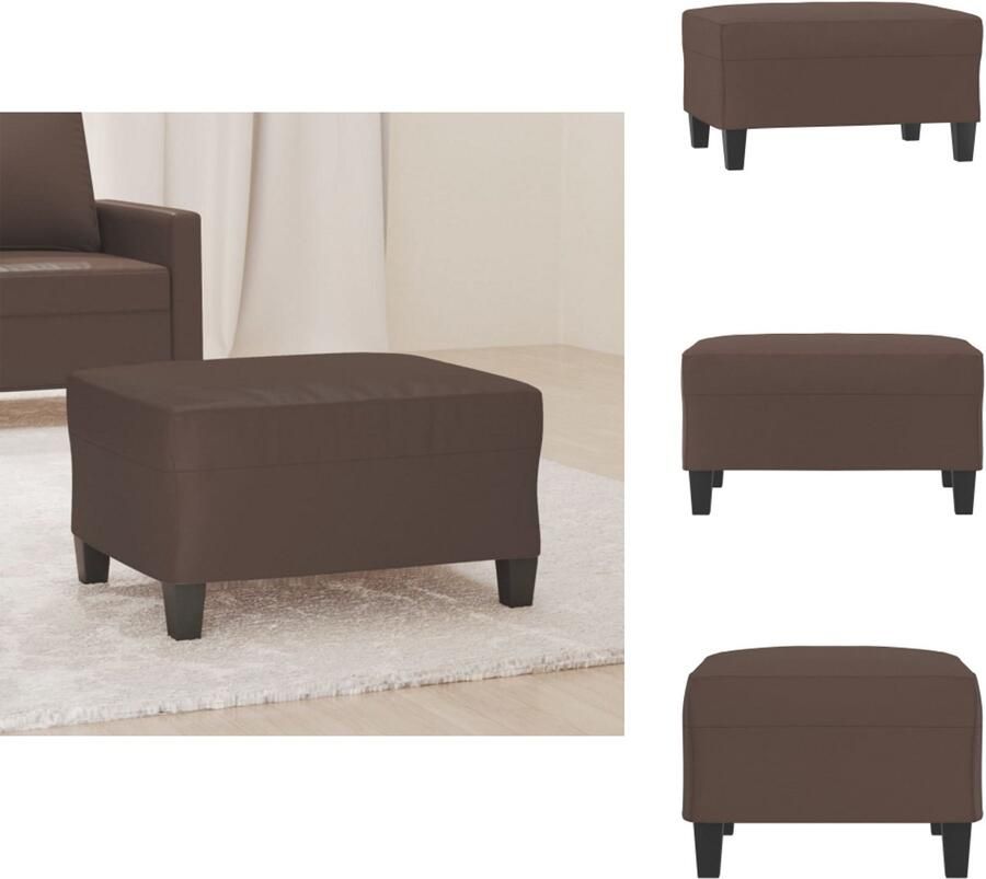 VidaXL Voetenbank Voetenbanken Voetenbankje Voetensteun Voetenbank 70x55x41 cm kunstleer bruin