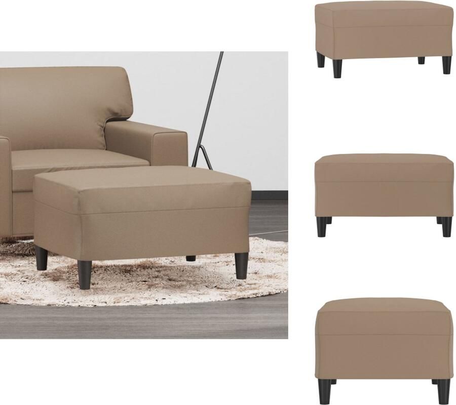 VidaXL Voetenbank Voetenbanken Voetenbankje Voetensteun Voetenbank 70x55x41 cm kunstleer cappuccino