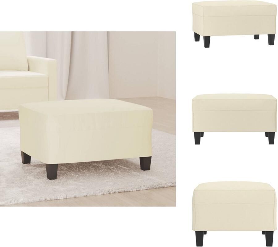 VidaXL Voetenbank Voetenbanken Voetenbankje Voetensteun Voetenbank 70x55x41 cm kunstleer crèmekleurig - Foto 2