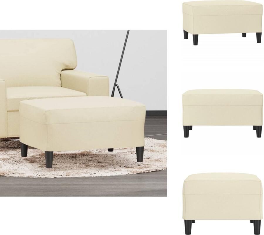 VidaXL Voetenbank Voetenbanken Voetenbankje Voetensteun Voetenbank 70x55x41 cm kunstleer crèmekleurig