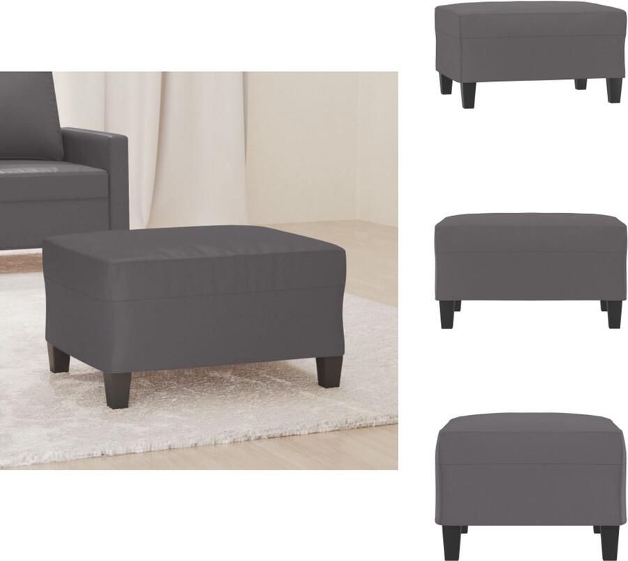 VidaXL Voetenbank Voetenbanken Voetenbankje Voetensteun Voetenbank 70x55x41 cm kunstleer grijs