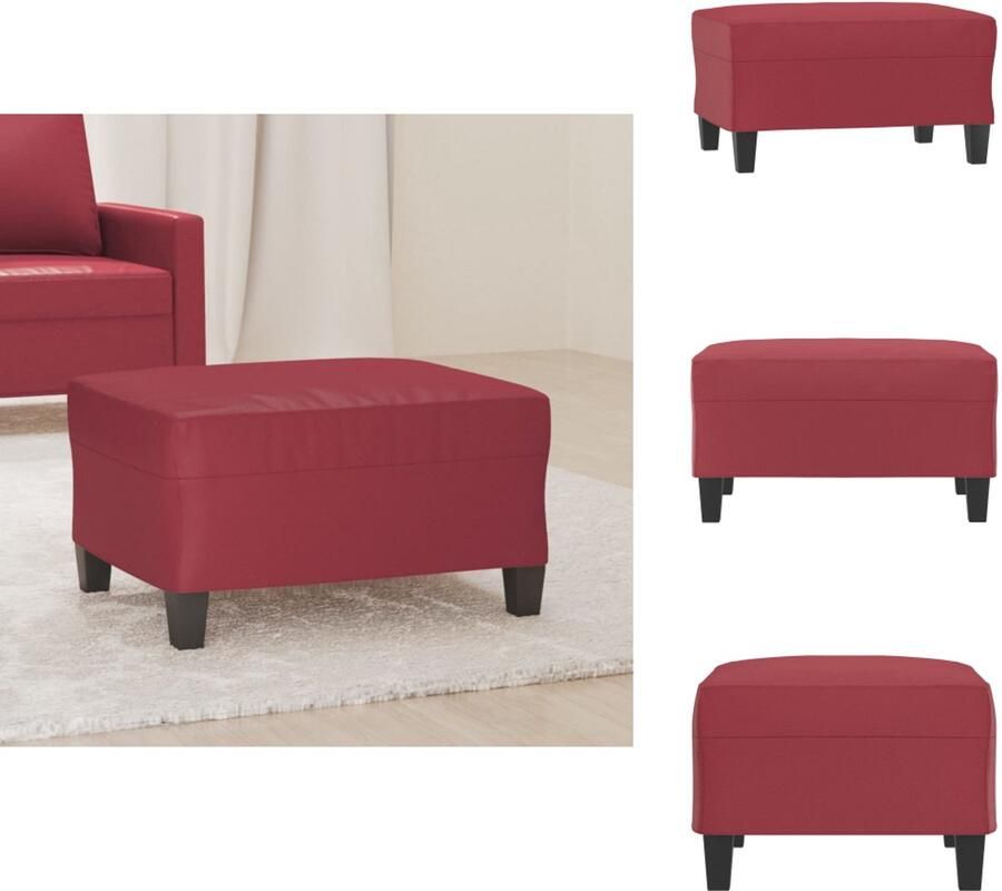 VidaXL Voetenbank Voetenbanken Voetenbankje Voetensteun Voetenbank 70x55x41 cm kunstleer wijnrood - Foto 2