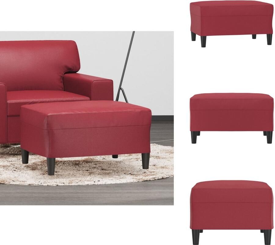 VidaXL Voetenbank Voetenbanken Voetenbankje Voetensteun Voetenbank 70x55x41 cm kunstleer wijnrood