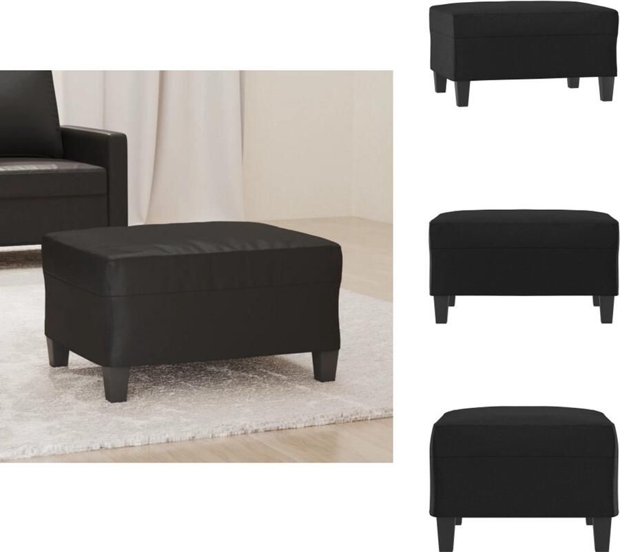 VidaXL Voetenbank Voetenbanken Voetenbankje Voetensteun Voetenbank 70x55x41 cm kunstleer zwart - Foto 2