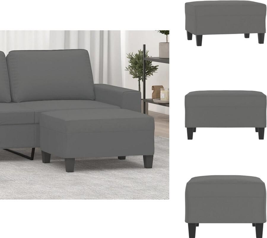 VidaXL Voetenbank Voetenbanken Voetenbankje Voetensteun Voetenbank 70x55x41 cm microvezelstof donkergrijs