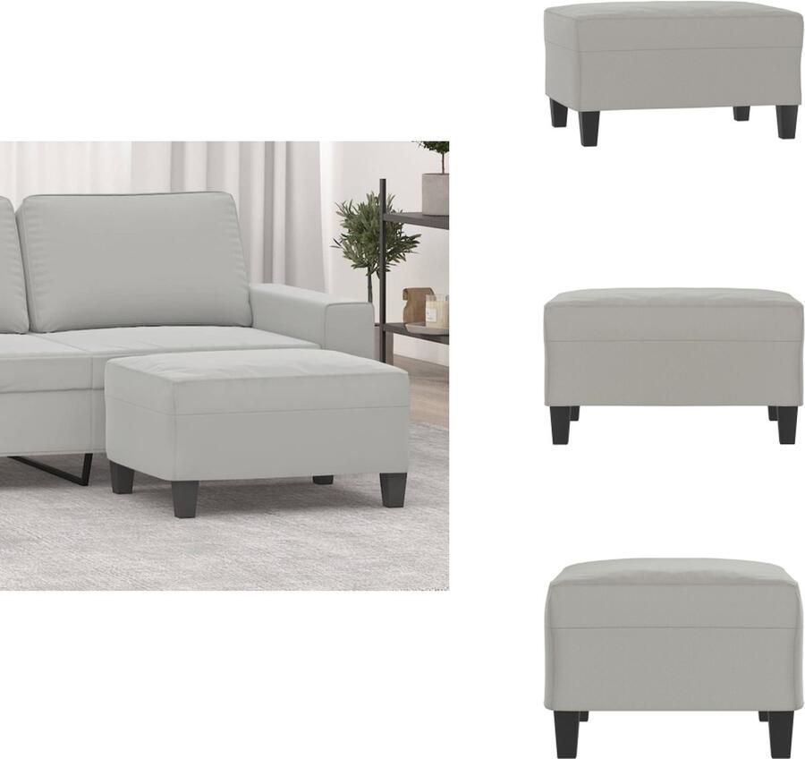 The Living Store Voetenbank Modern Meubelbekleding 70 x 55 x 41 cm Microvezel Voetenbank Grijs Relaxstoel Stoel Lounge Meubilair - Foto 3