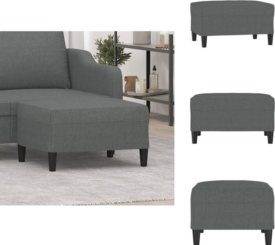 VidaXL Voetenbank Voetenbanken Voetenbankje Voetensteun Voetenbank 70x55x41 cm stof donkergrijs