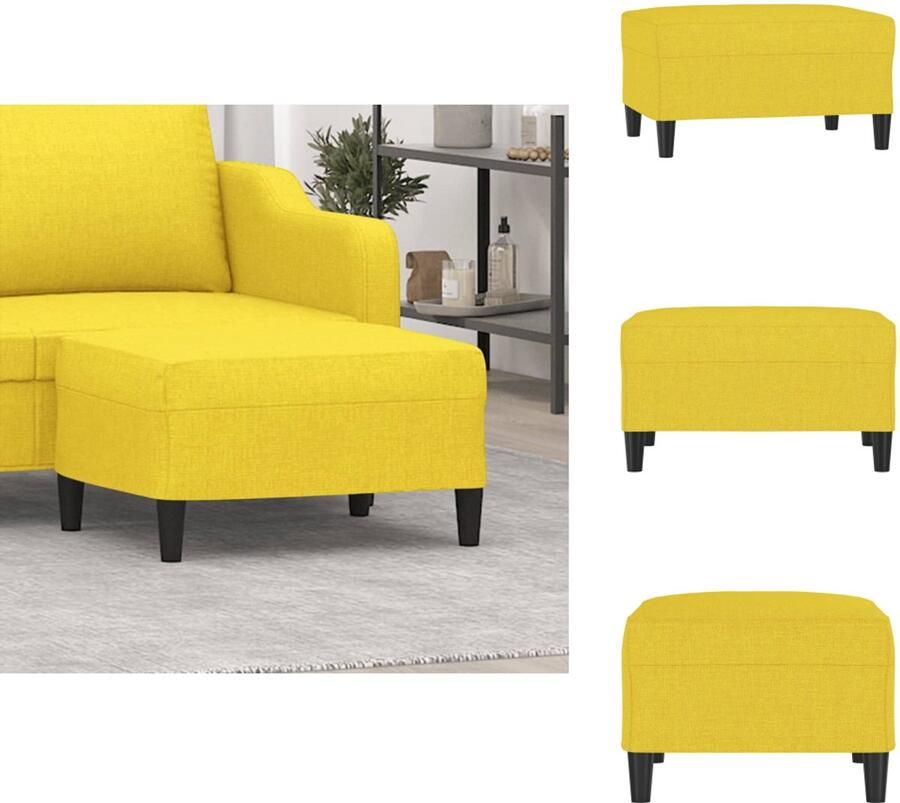 VidaXL Voetenbank Voetenbanken Voetenbankje Voetensteun Voetenbank 70x55x41 cm stof lichtgeel