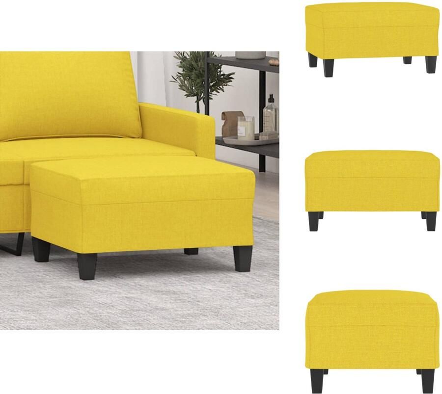 VidaXL Voetenbank Voetenbanken Voetenbankje Voetensteun Voetenbank 70x55x41 cm stof lichtgeel