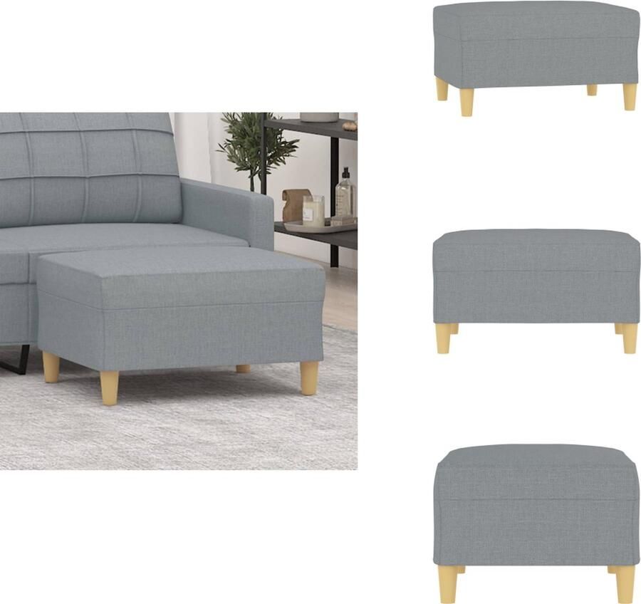 VidaXL Voetenbank Voetenbanken Voetenbankje Voetensteun Voetenbank 70x55x41 cm stof lichtgrijs