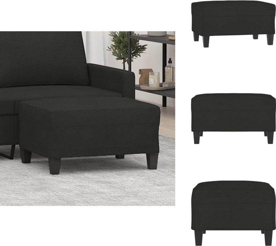 VidaXL Voetenbank Voetenbanken Voetenbankje Voetensteun Voetenbank 70x55x41 cm stof zwart