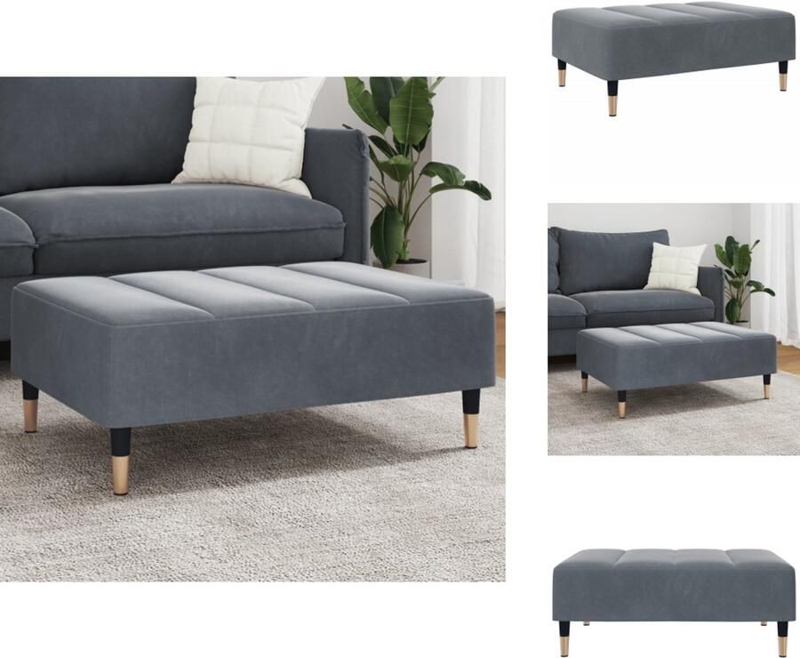 VidaXL Voetenbank Voetenbanken Voetenbankje Voetensteun Voetenbank 77x55x31 cm fluweel donkergrijs