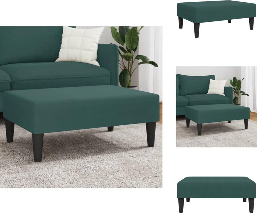 VidaXL Voetenbank Voetenbanken Voetenbankje Voetensteun Voetenbank 77x55x31 cm fluweel donkergroen