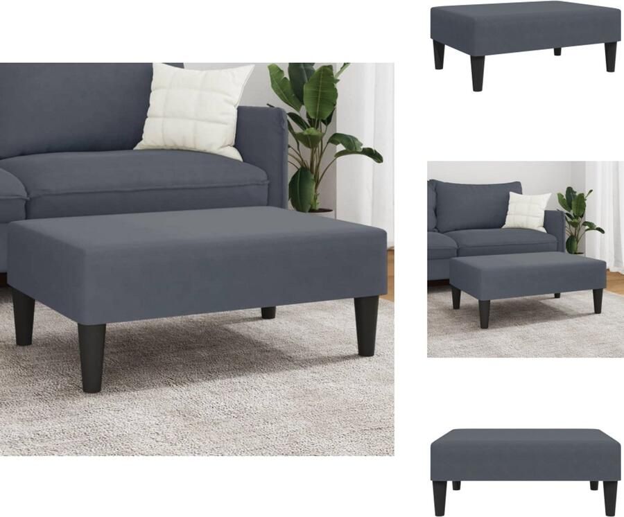 VidaXL Voetenbank Voetenbanken Voetenbankje Voetensteun Voetenbank 77x55x31 cm fluweel donkergrijs