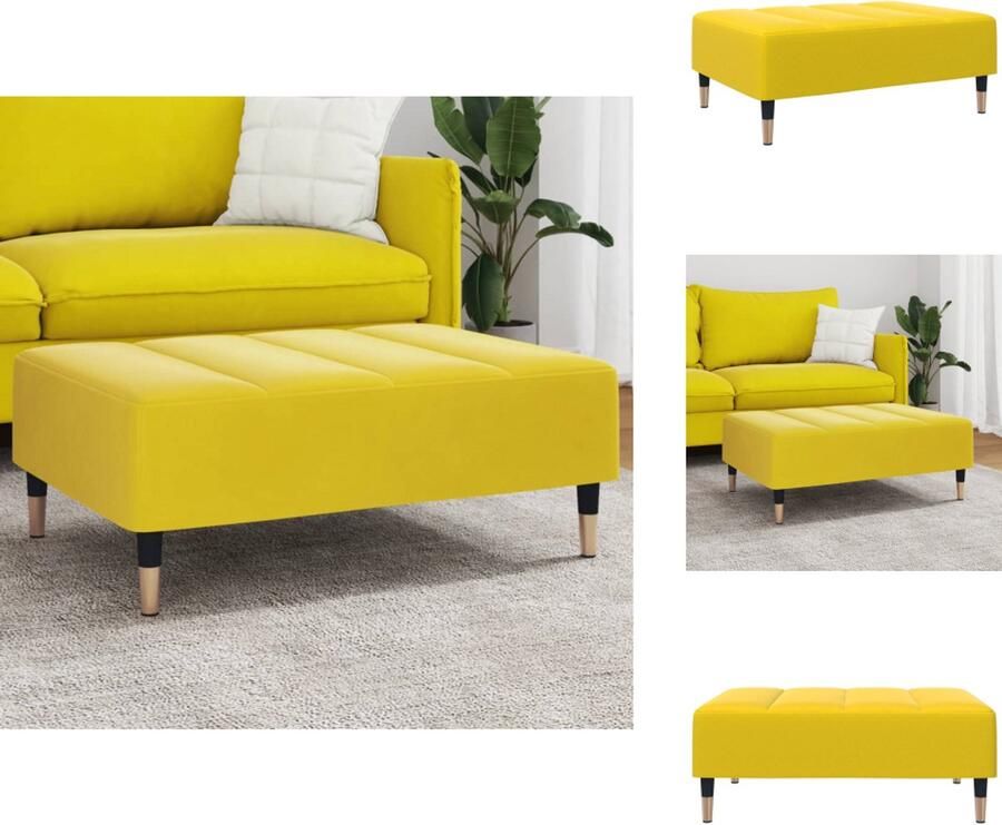 VidaXL Voetenbank Voetenbanken Voetenbankje Voetensteun Voetenbank 77x55x31 cm fluweel geel