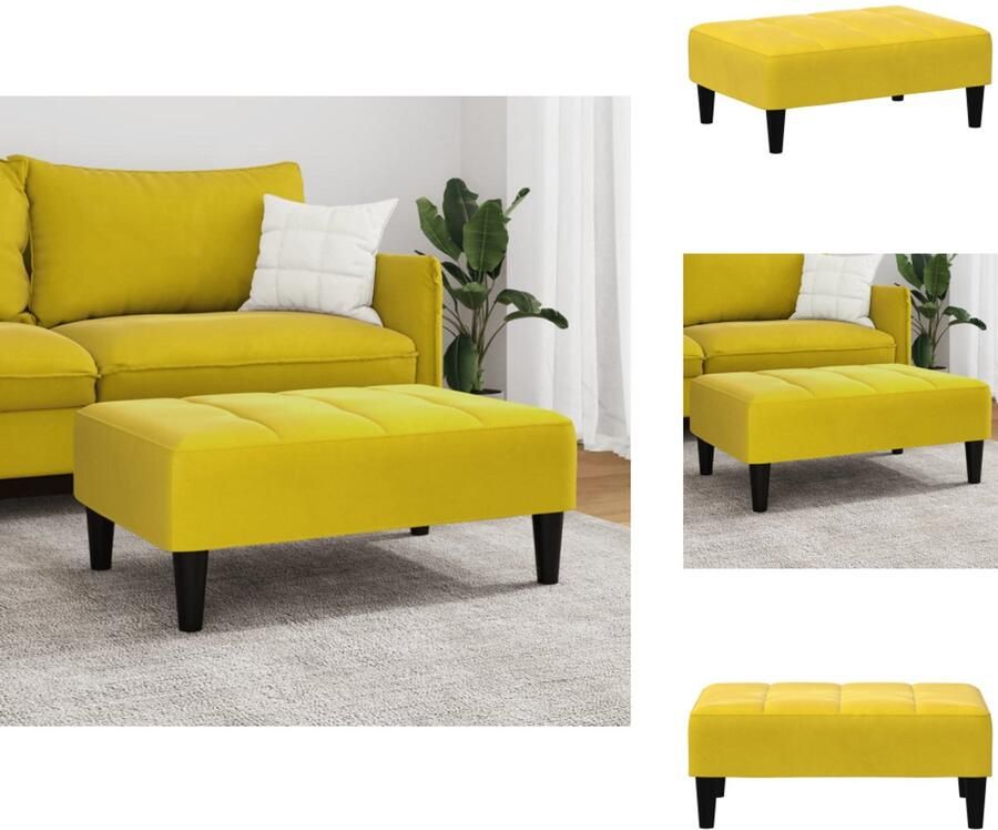VidaXL Voetenbank Voetenbanken Voetenbankje Voetensteun Voetenbank 77x55x31 cm fluweel geel