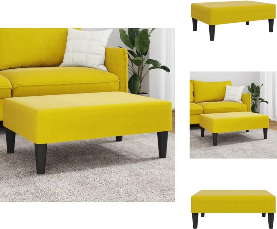 VidaXL Voetenbank Voetenbanken Voetenbankje Voetensteun Voetenbank 77x55x31 cm fluweel geel