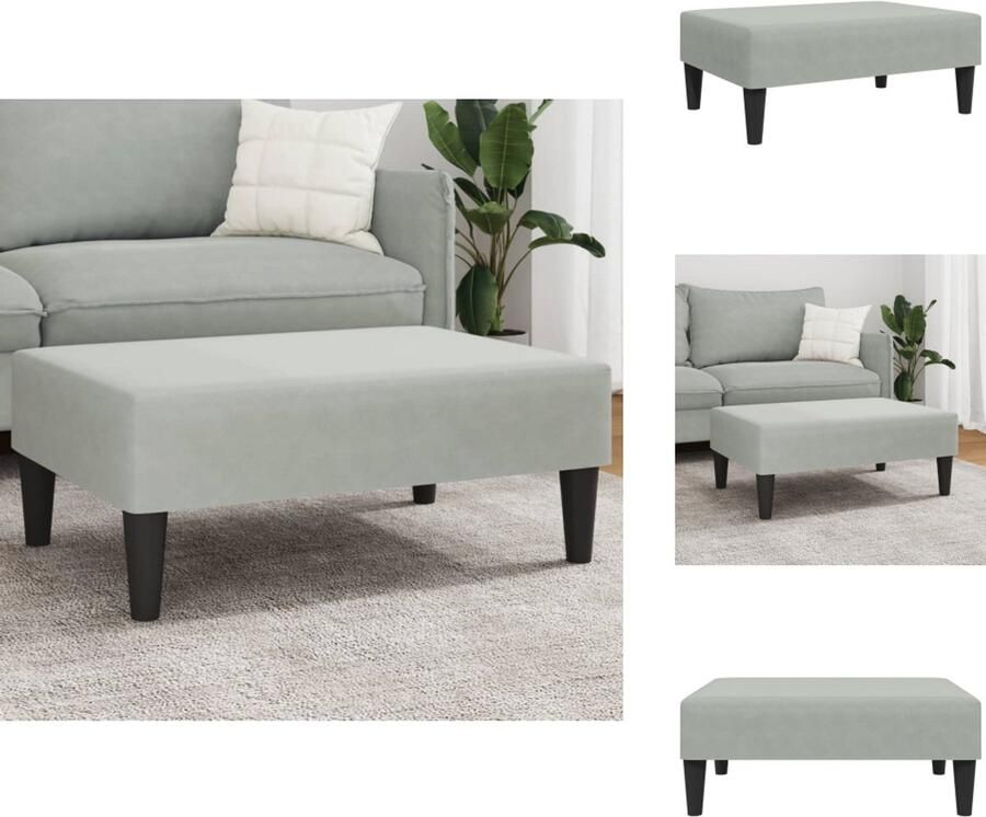 VidaXL Voetenbank Voetenbanken Voetenbankje Voetensteun Voetenbank 77x55x31 cm fluweel lichtgrijs